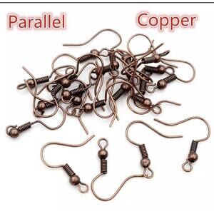 100 piece Set Lot J Hook DIY Earring Finding Clasp Parallel Copper Jewelry Makin
